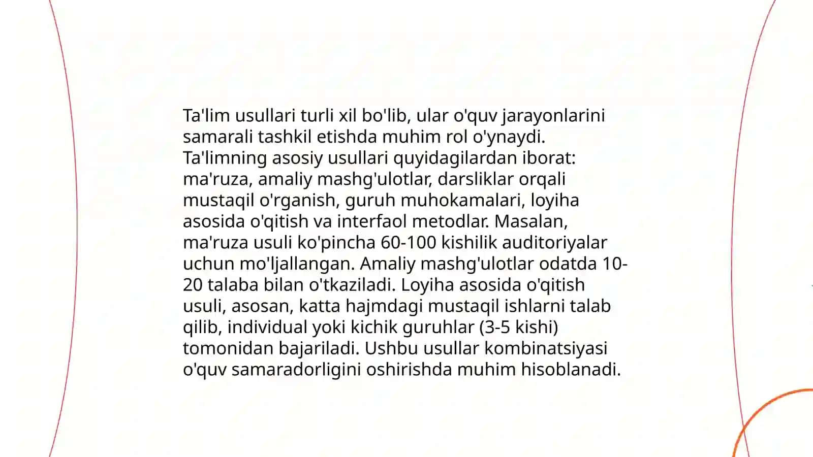 Ta'lim metodlari 3