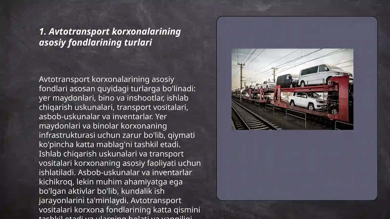 Avtotransport korxonalarining asosiy fondlari 3