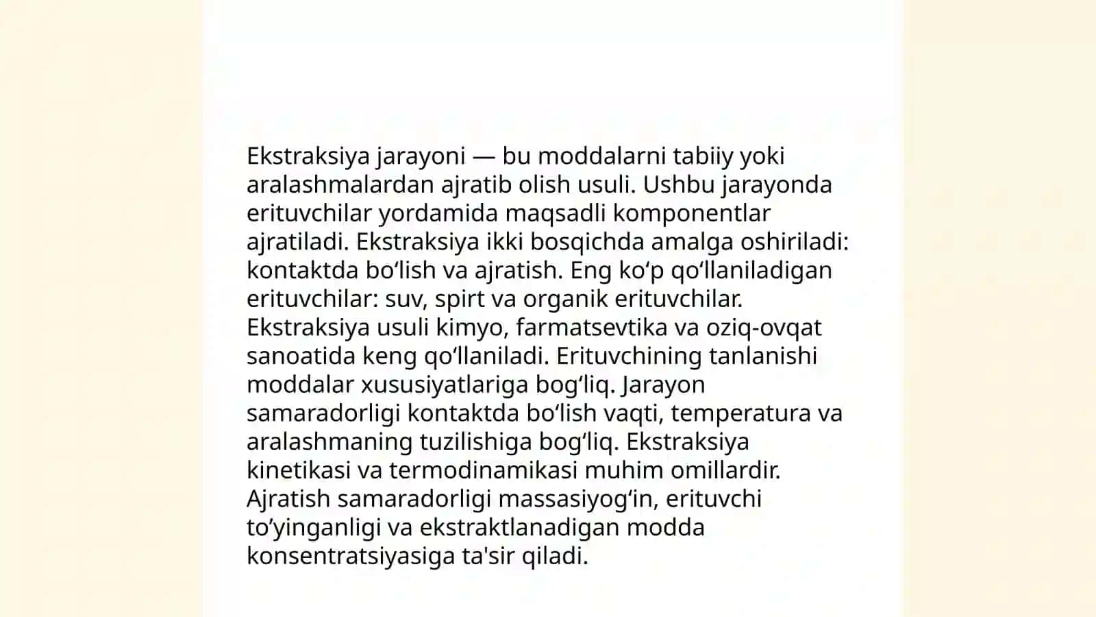 Ekstraksiya jarayoni va qurilmalari 3