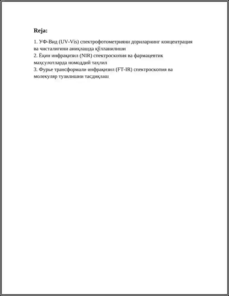 ДОРИВОР ВОСИТАЛАР ТАХЛИЛИДА ФИЗИКАВЫЙ ТАХЛИЛ УСУЛЛАРИНИНГ КУЛЛАНИЛИЩИ 3