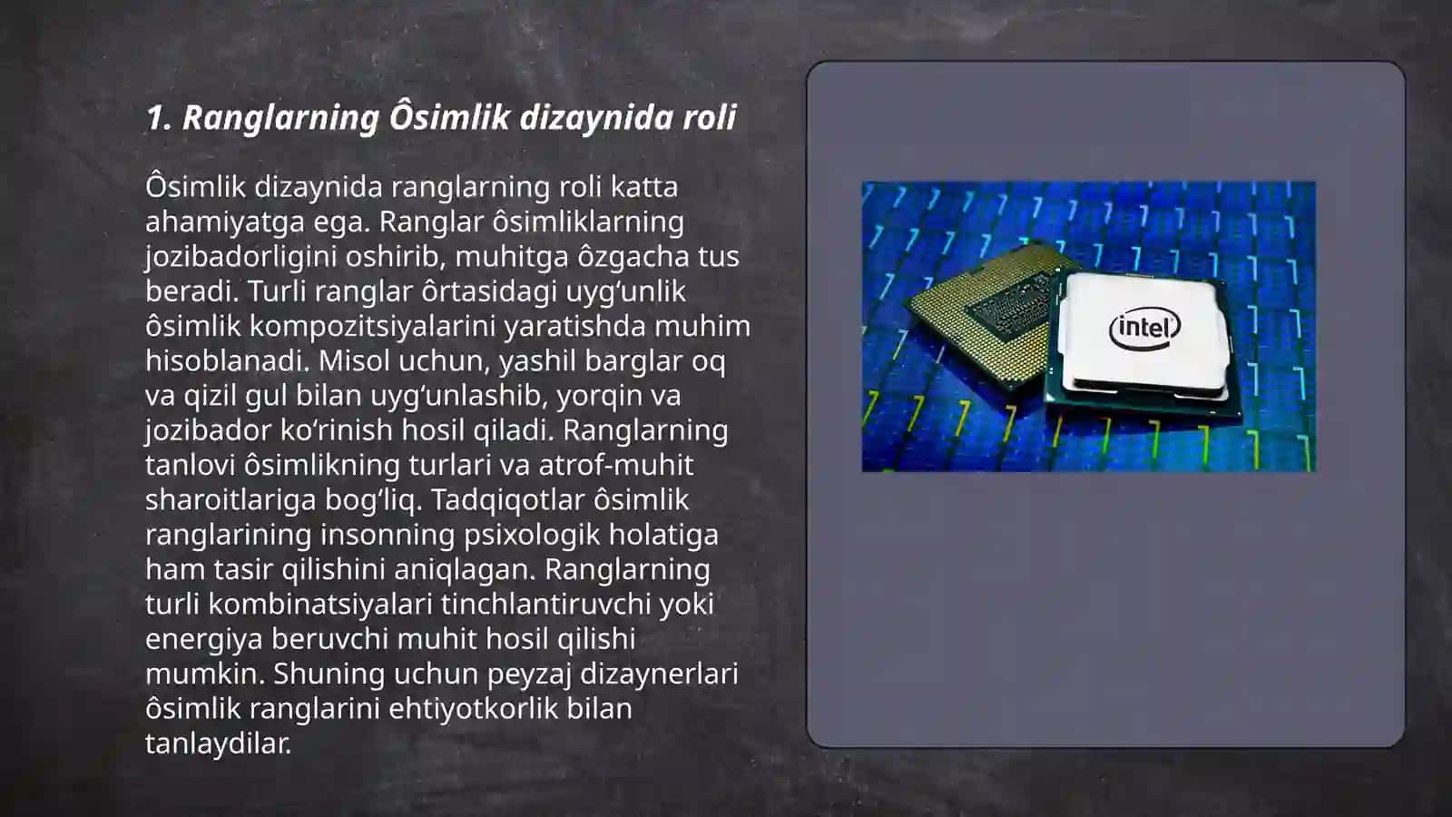 Ôsimlik dizaynida rang va uning xususiyatlari 3
