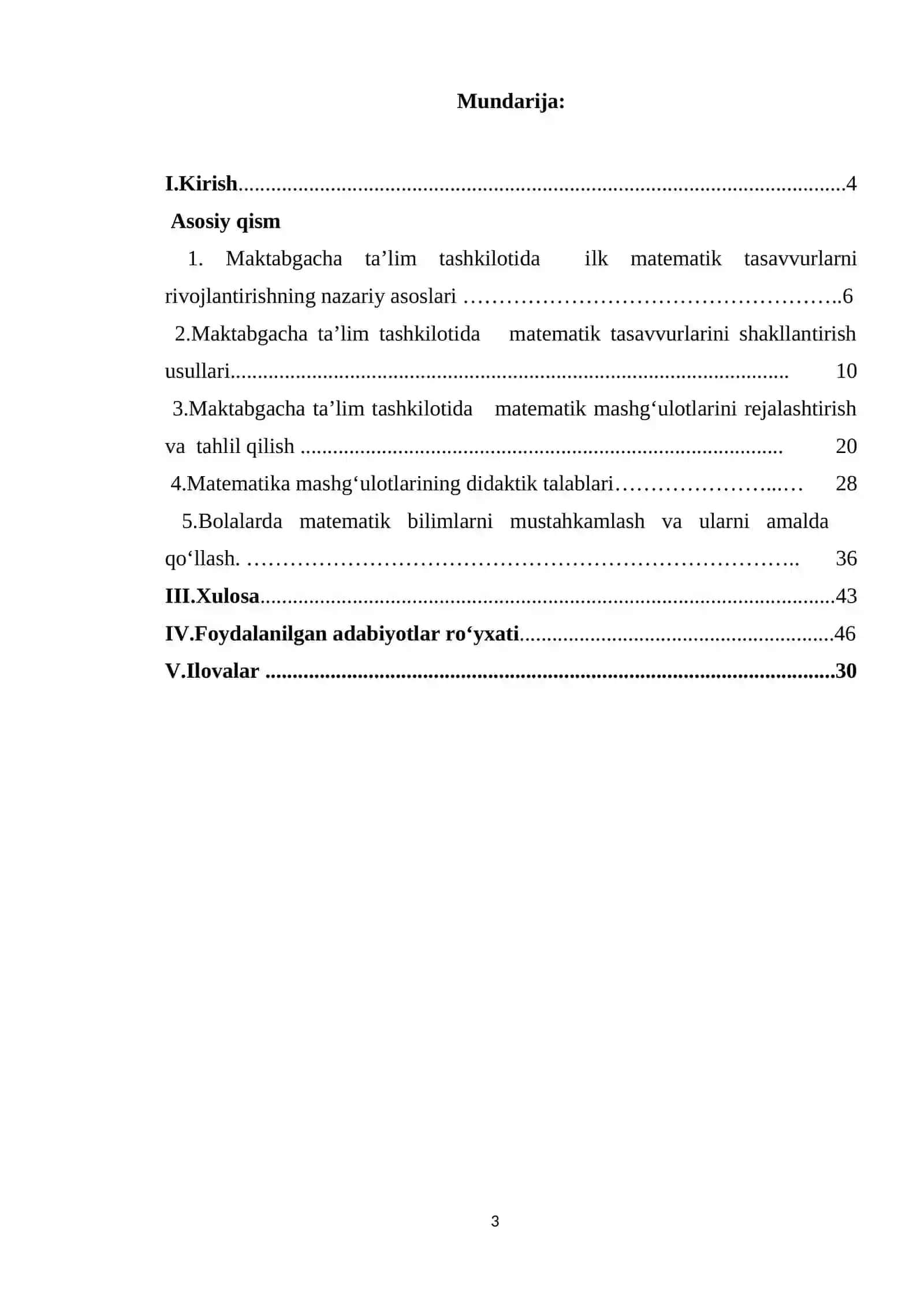 Maktabgacha ta’lim tashkilotida matematik tasavvurlarini shakllantirish, mashg‘ulotlarini rejalashtirish va tahlil qilish 3