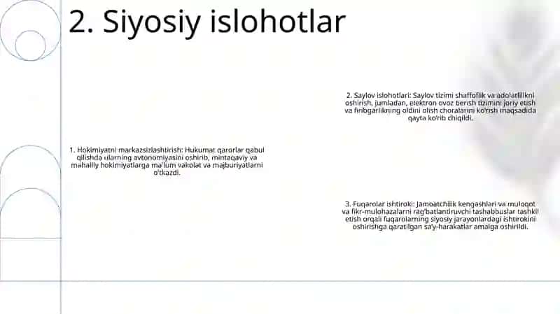 Yangi O'Zbekistonda Amalga Oshirilgan Islohotlar 3