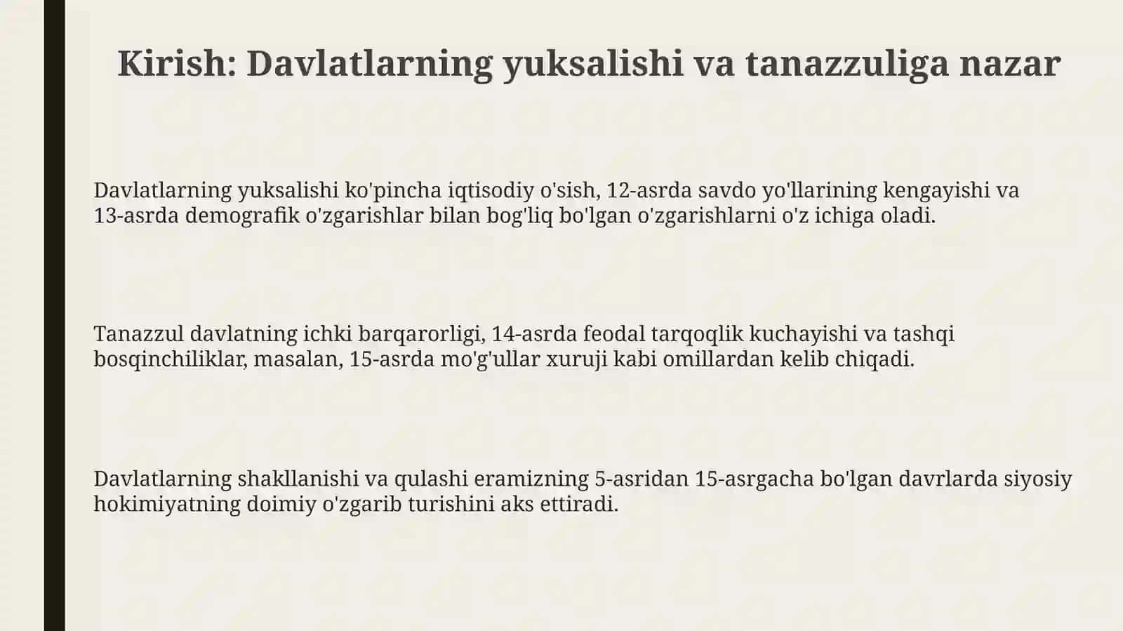 Ilkvaoʻrtaasrlardadavlatlaryuksalishivatanalluzi 3