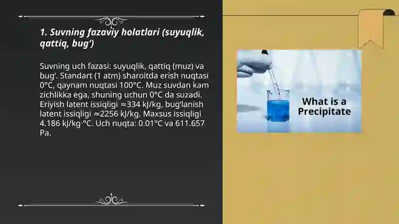 Tabiatda suv va suvning fizik va kimyoviy xossalari 3