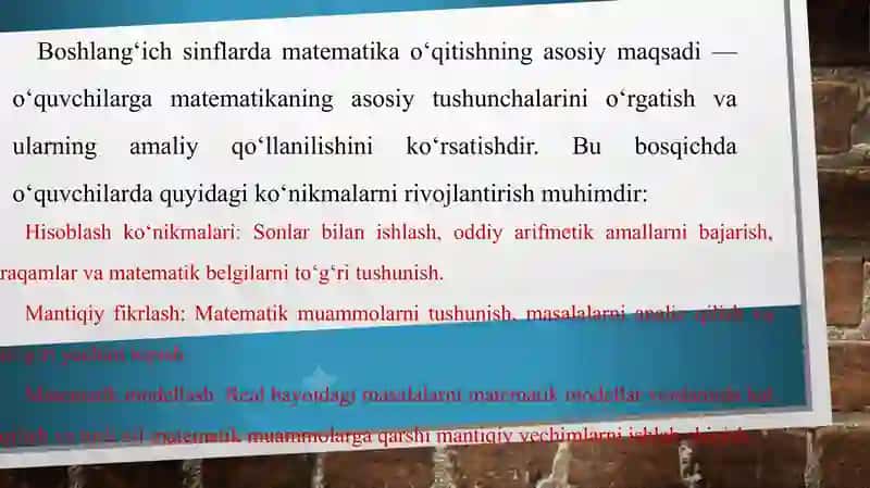 Boshlangʻich sinflarda matematika oʻqitishda texnik vositalardan foydalanish metodikasi 3