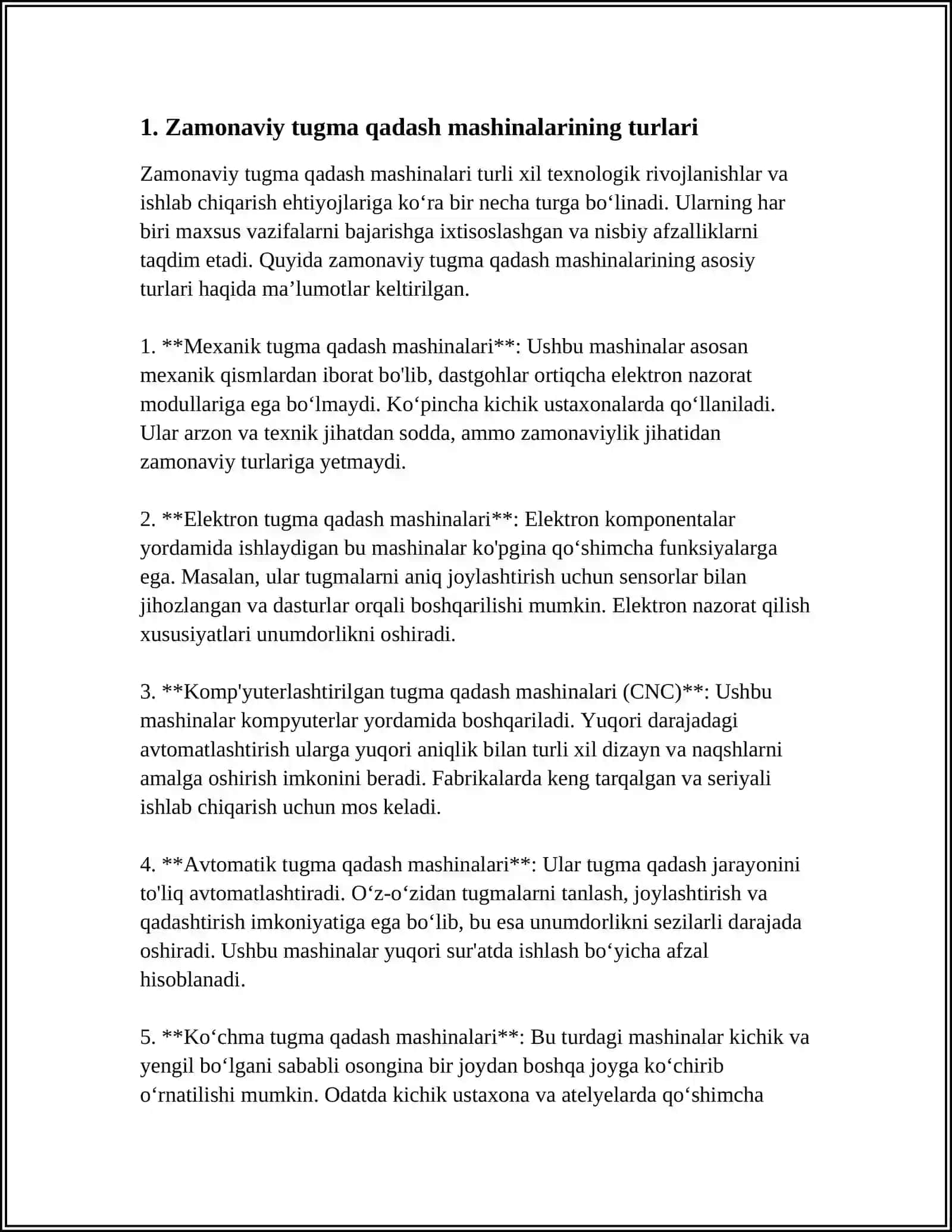 ZAMONAVIY TUGMA QADASH MASHINALARI 3