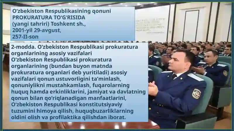 BESHINCHI BO’LIM.DavlathokimiyatiningtashkiletilishiXXV-bob.Prokuratura 3