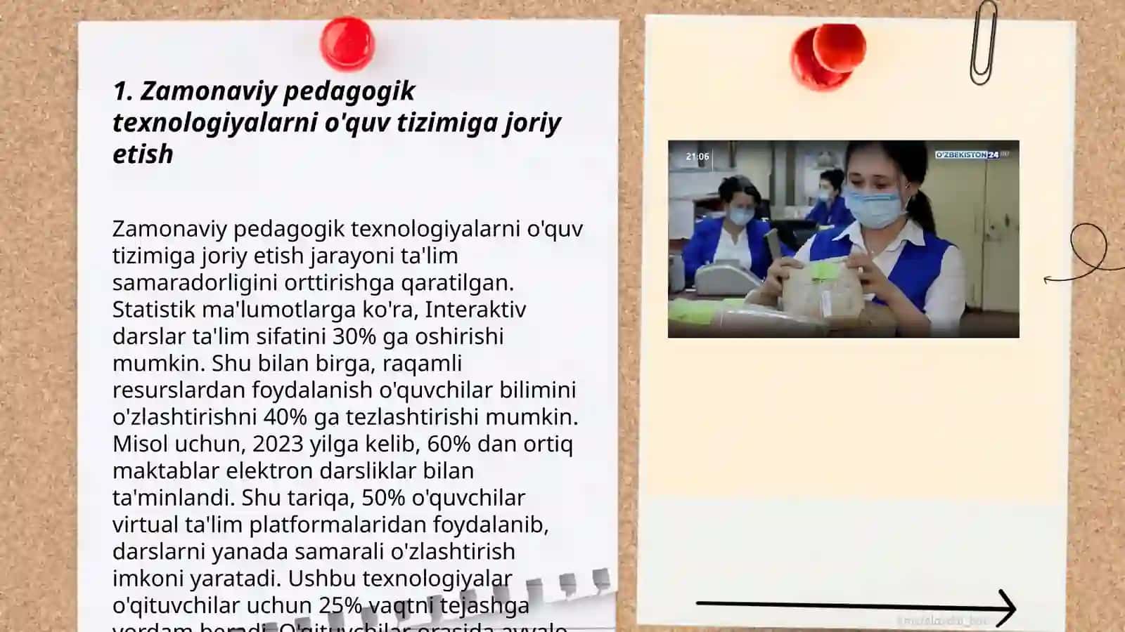 Zamonaviy pedagogik texnologiyalarni o'quv tizimiga joriy etish 3