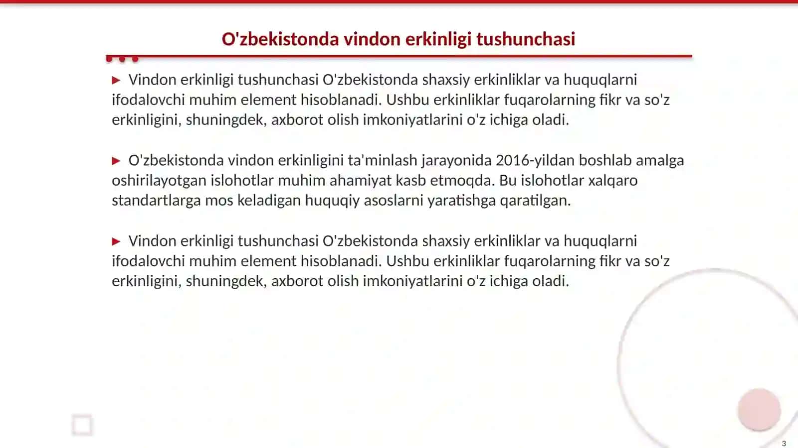 O'zbekistonda vindon erkinligini ta'minlanishi 3
