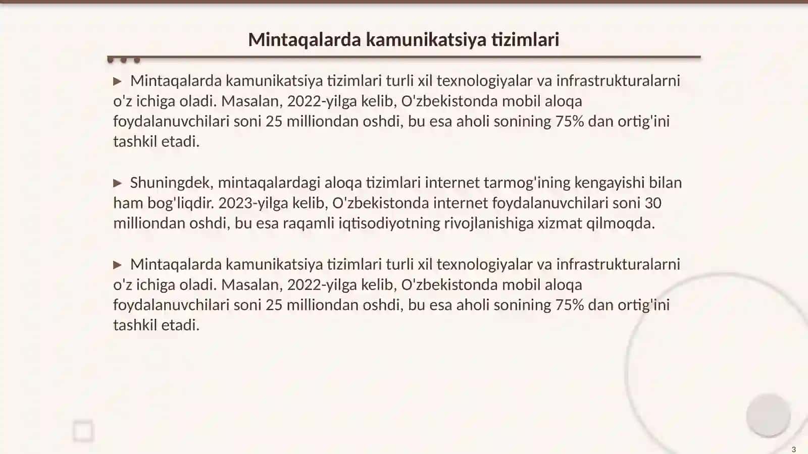 Mintaqalarda kamunikatsiya majmuasi 3