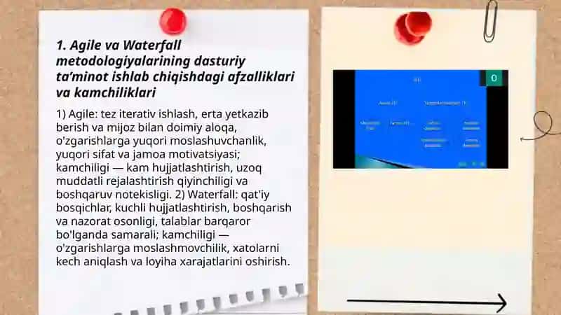 Dasturiy ta’minotni ishlab chiqish metodologiyalari boʻyicha masalalar 3