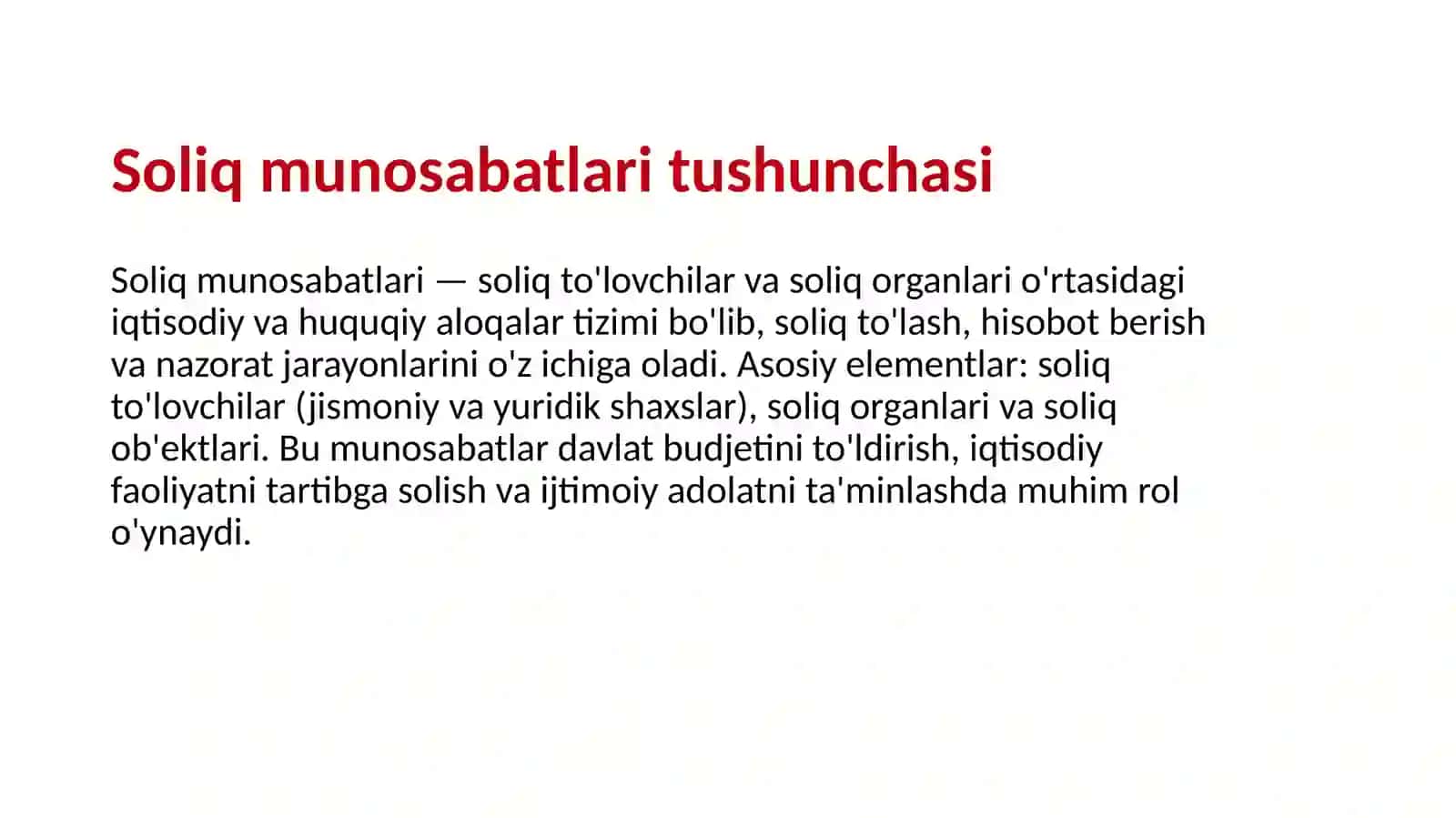 Soliq munosabatining yuzaga kelishi 3