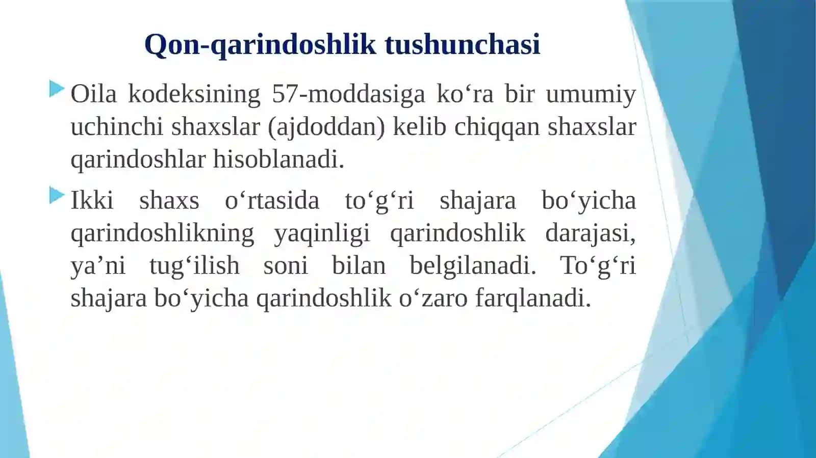 Qon-qarindoshlik tushunchasi 3
