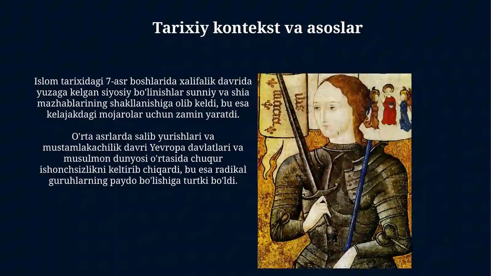 Diniy ekstremizm va terrorizm vujudga kelishining tarixiy shart-sharoitlari 3