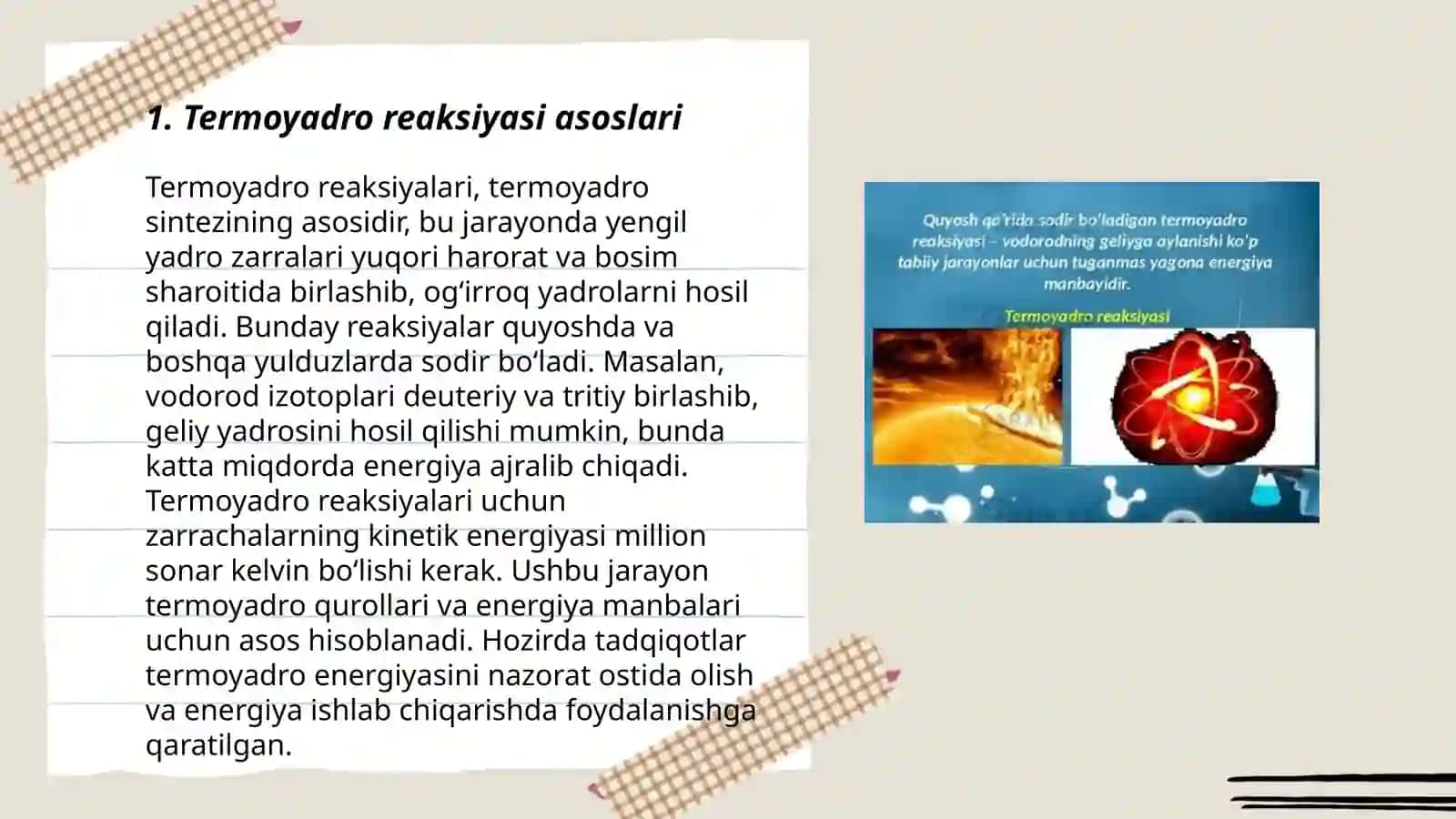 Termoyadro reaksiyalari asoslari 3