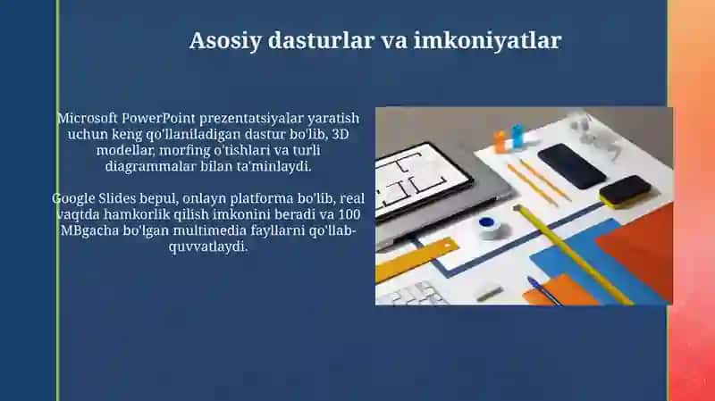 Elektron taqdimotlarni yaratish va qayta ishlash vositalari 3