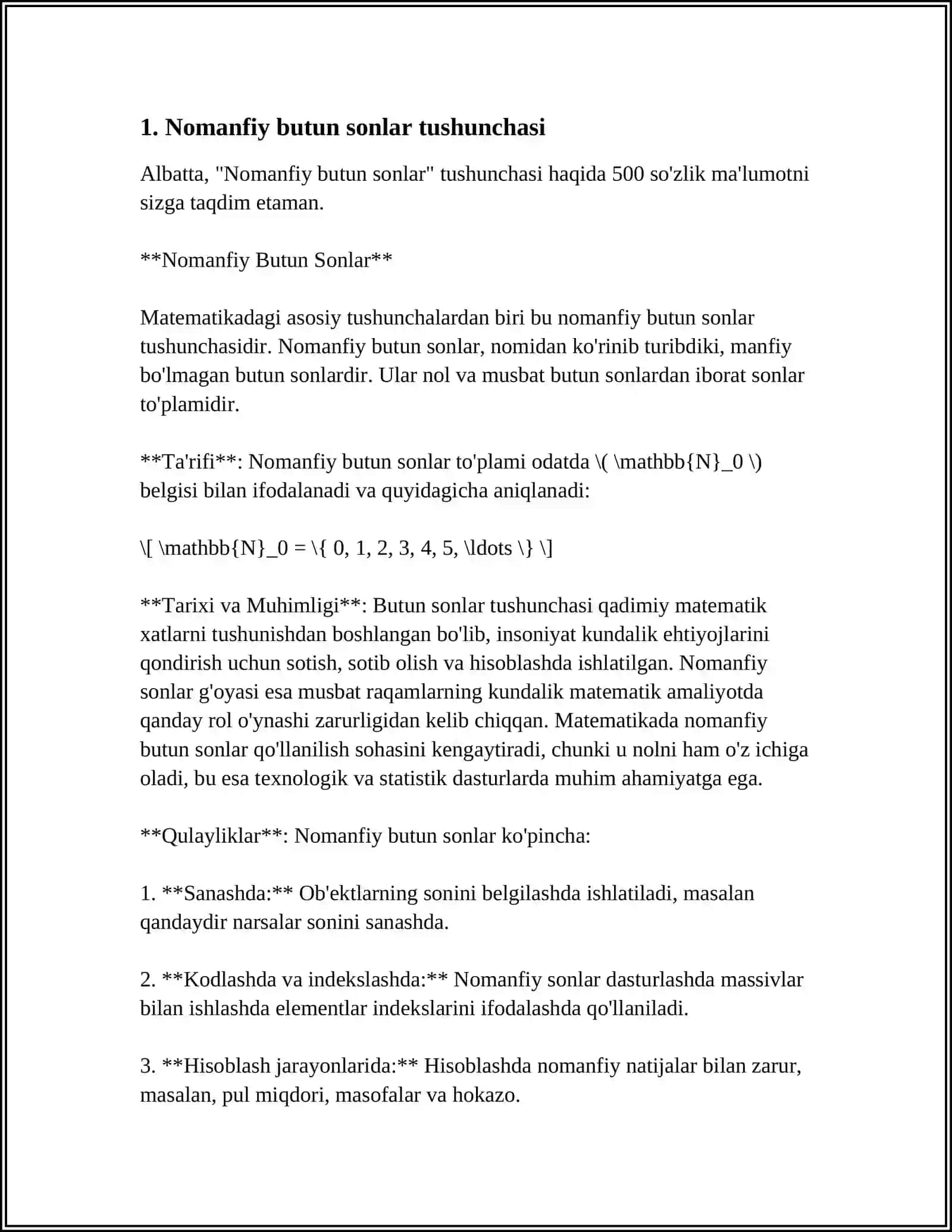 BOSHLANG'ICH SINFLARDA NOMANFIY BUTUN SONLARNI ASOSIY MIQDORLAR VA ULARNI O'LCHOV BIRLIKLARINI ALGEBRA ELEMENTLARINI O'RGATISH METODIKASI 3