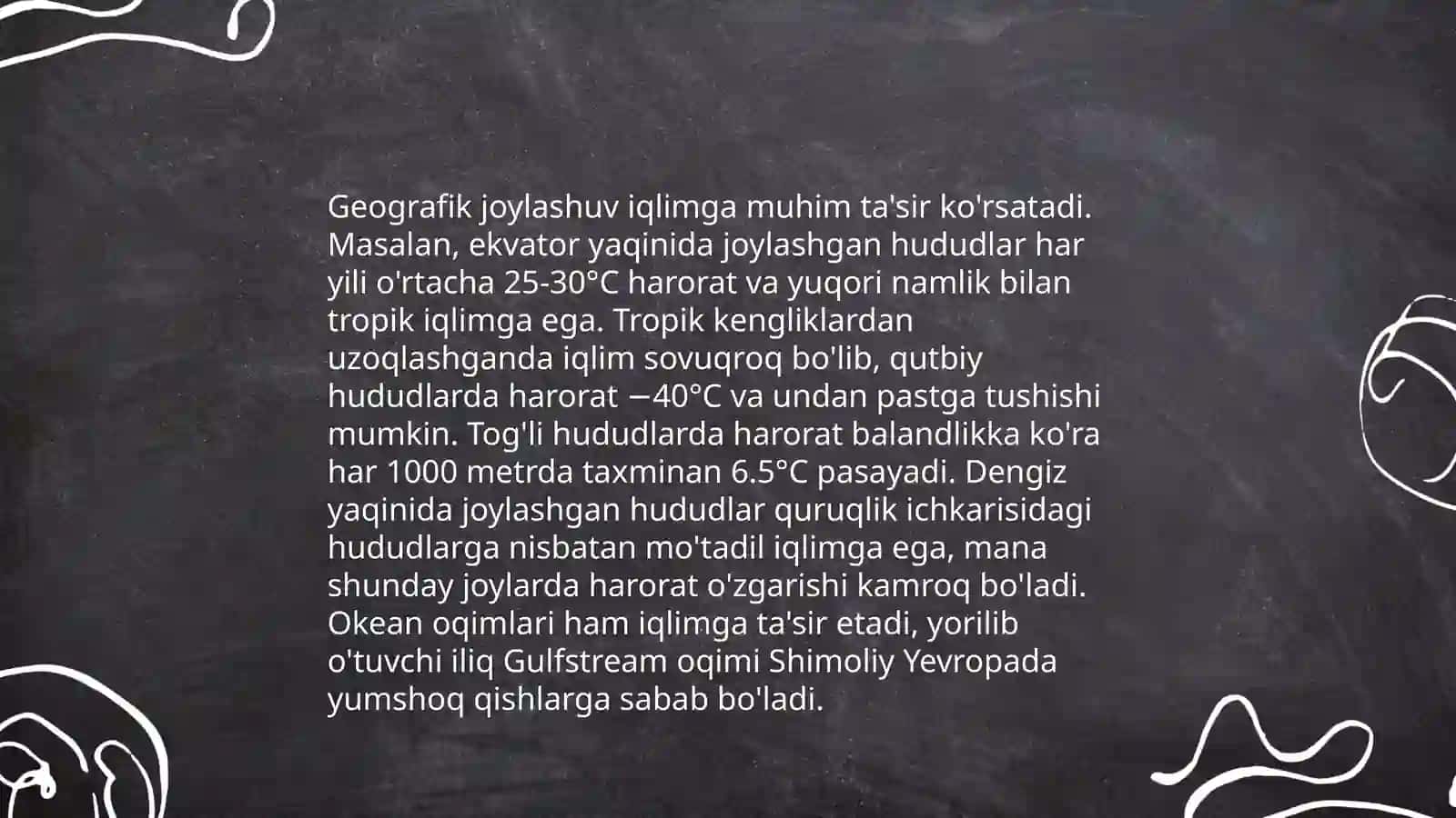 Materiklar iqlimiga taʼsir koʻrsatuvchi omillar 3
