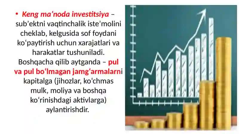 Investitsiyaga talab funksiyasi. Bank foiz stavkasi va kutilayotgan sof foyda normasi 3