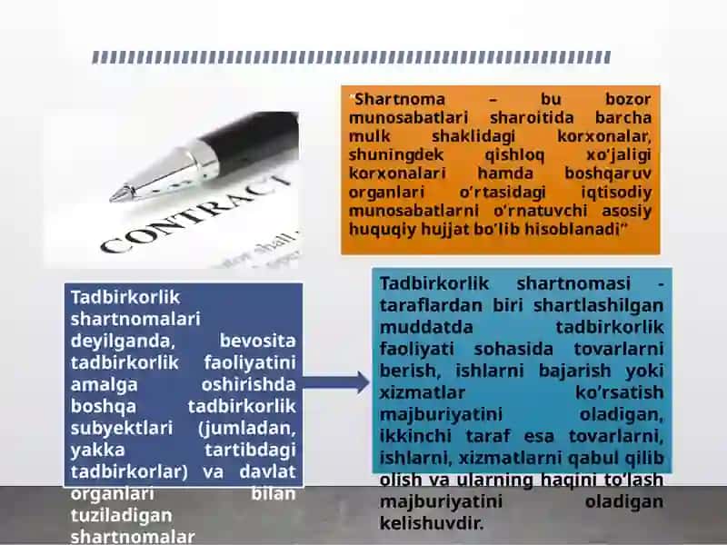 BIZNES SHARTNOMALARI VA ULARNING TURLARI,SHARTNOMALARNI BAJARISHNING HUQUQIY TA’MINOTI 3
