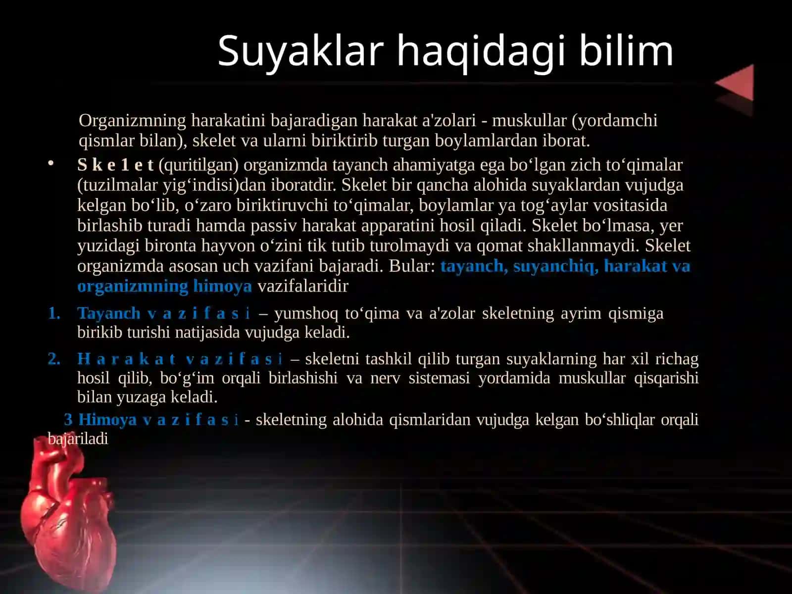 Osteologiya -tayanch harakat tizimi.  Suyaklar haqida ma’lumot 3
