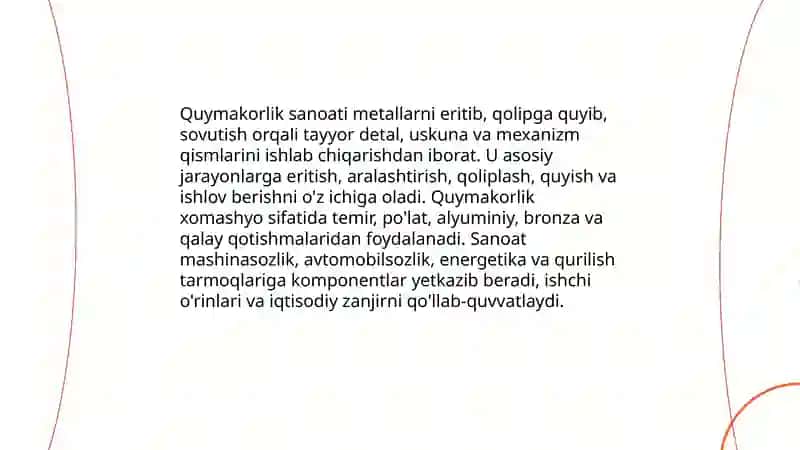 Quymakorlik sanoati 3