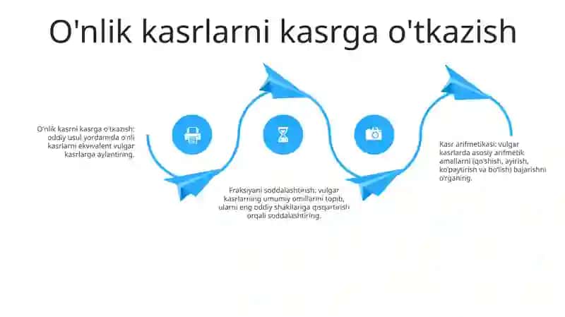 O'Nli Kasrni To'G'Ri Kasr Ko'Rinishida Ifodalash 3