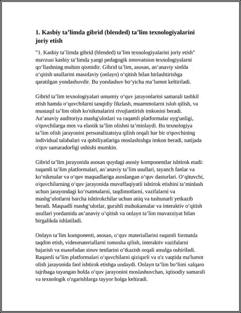 KASBIY TA’LIMDA YANGI PEDAGOGIK INNOVATSION TEXNOLOGIYALARNI QOʻLLASH 3