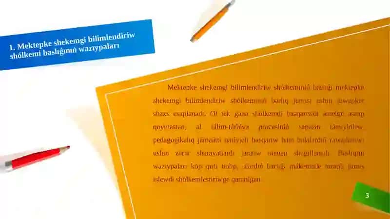 Mektepke shekemgi bilimlendiriw shólkemleri 3