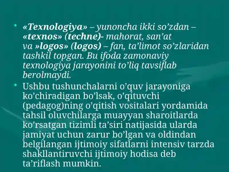 Pedagogik texnologiya va texnologiya 3