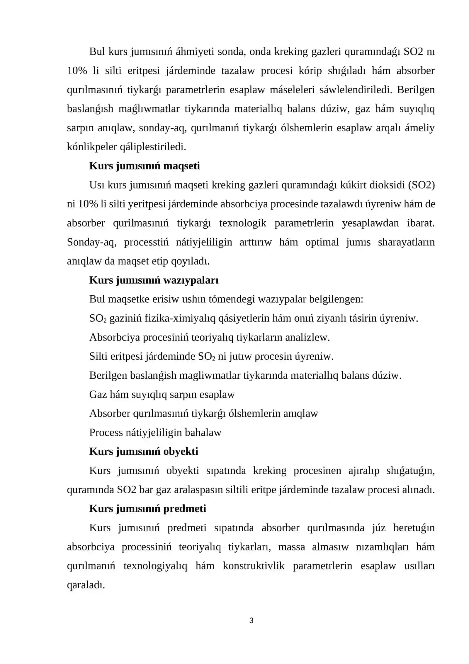SO2 gaziniń fizika-ximiyalıq qásiyetleri hám onıń absorbciya procesindegi qásiyetleri 3