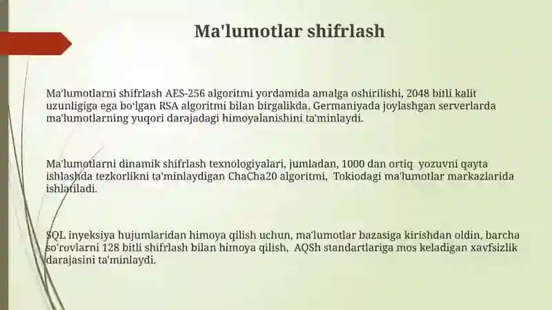 Ma'lumotlar bazasini xavfsizlik va himoyalash 3