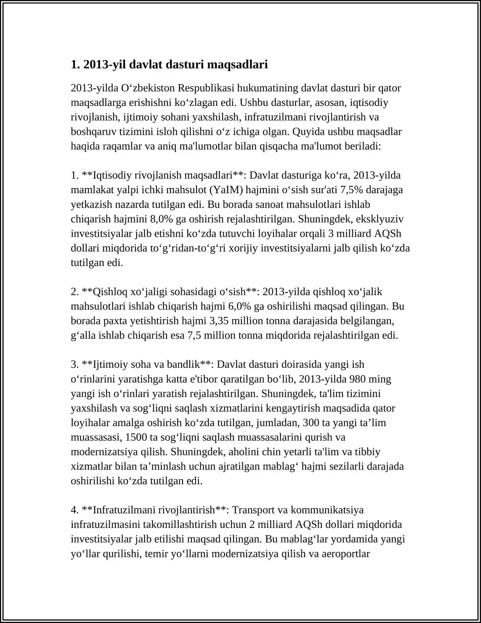2013 - 2014 YILLAR DAVLAT DASTURI VA PUL MABLAGI 3
