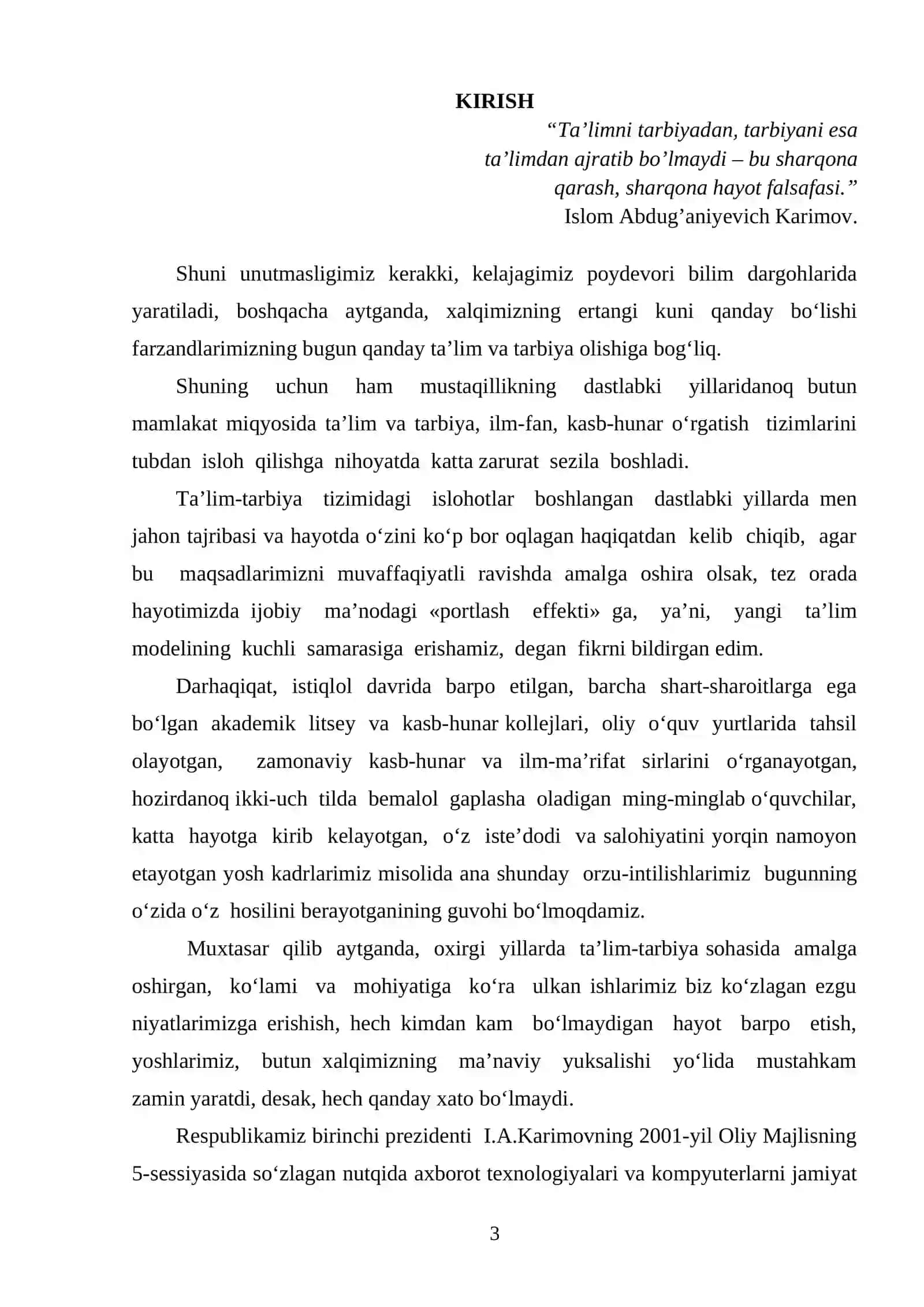 Analytic geometriya fanidan "Ikkinchi tartibli chiziqning to’g’ri chiziq bilan kesishishi, asimptotik yo’nalishlar, markazi va bosh yo’nalishlari" mavzusidagi KURS ISHI 3
