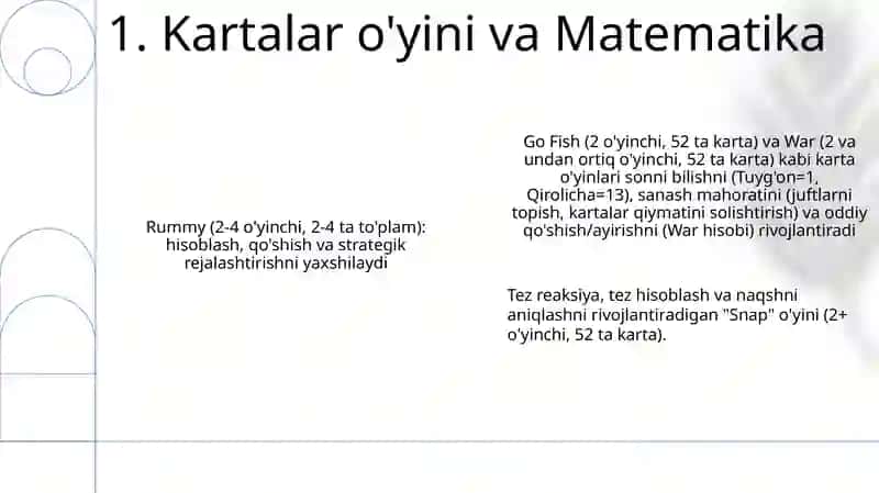 Kartalar o'yini va Matematika 3