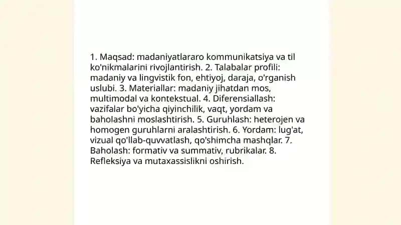 Madaniyatlararo sinflarda darslarni tashkil etish 3