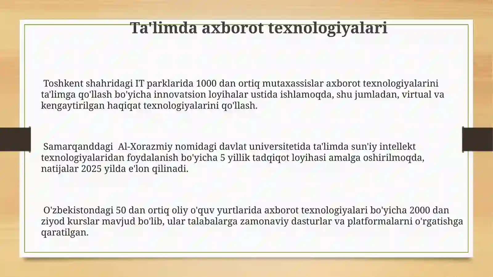 Axborot tushunchasi va zamonaviy texnologiyalar 3