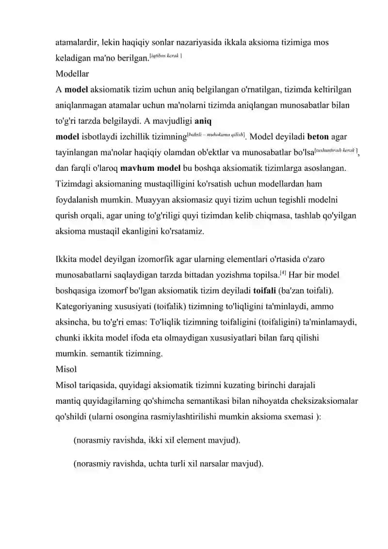 AKSIOMATIK USUL, NATURAL SONLARNING PEONO AKSIOMATIZATSIYASI, AKSIOMATIZATSIYA 3