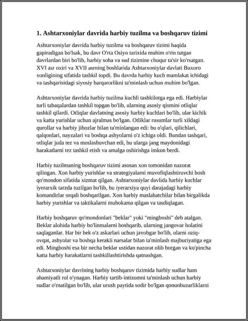 ASHTARXONIYLAR DAVRIDA HARBIY SOHA VA SUD 3