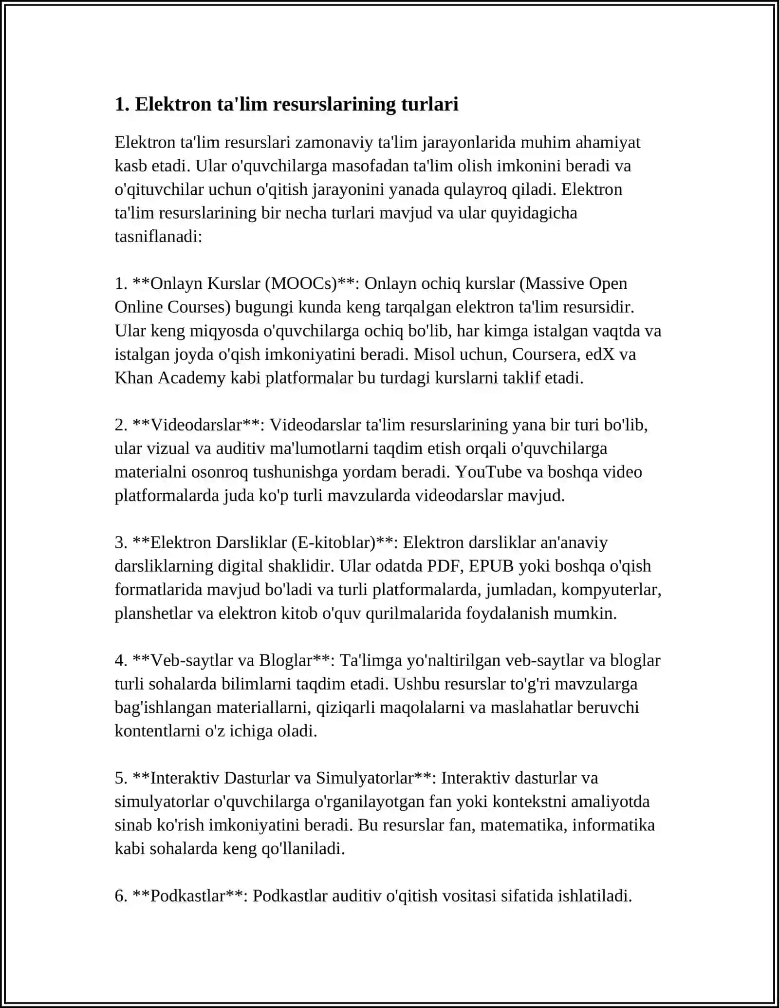 TAʼLIM SIFATINI OSHIRISHDA ELEKTRON OʻQUV ADABIYOTLARIDAN FOYDALANISH 3