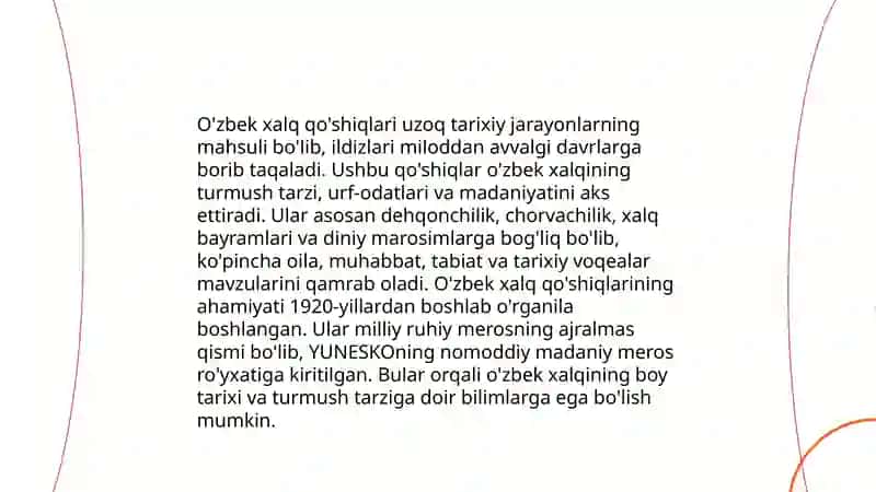 O'zbek xalq qo'shiqlarining o'rganilishi 3