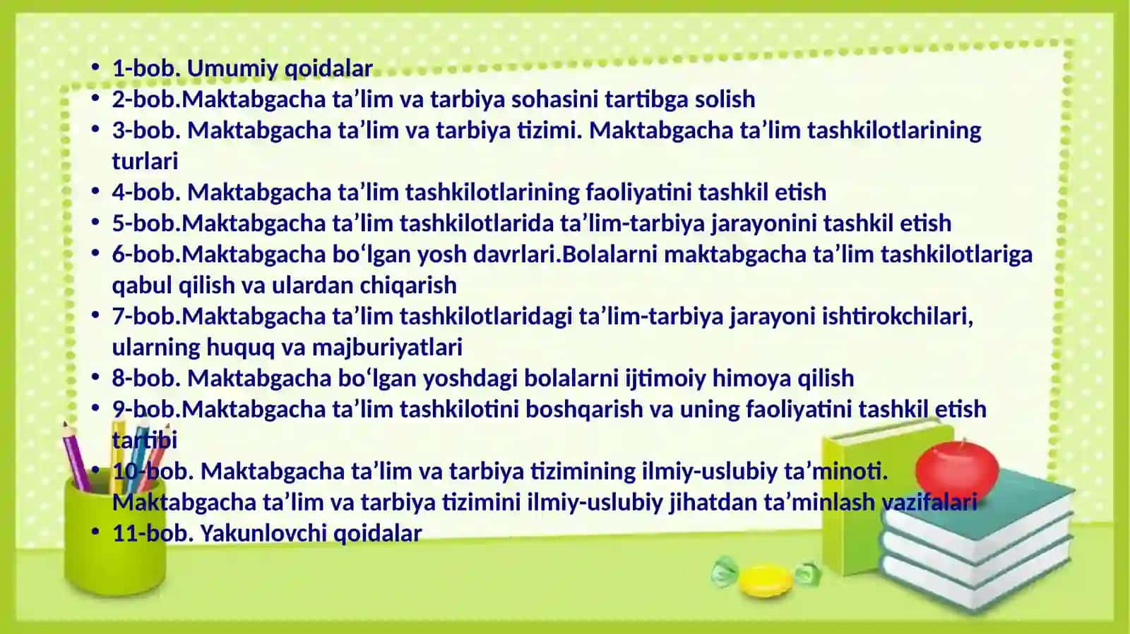 “Maktabgacha ta’lim va tarbiya” to’g’risidagi Qonun 3