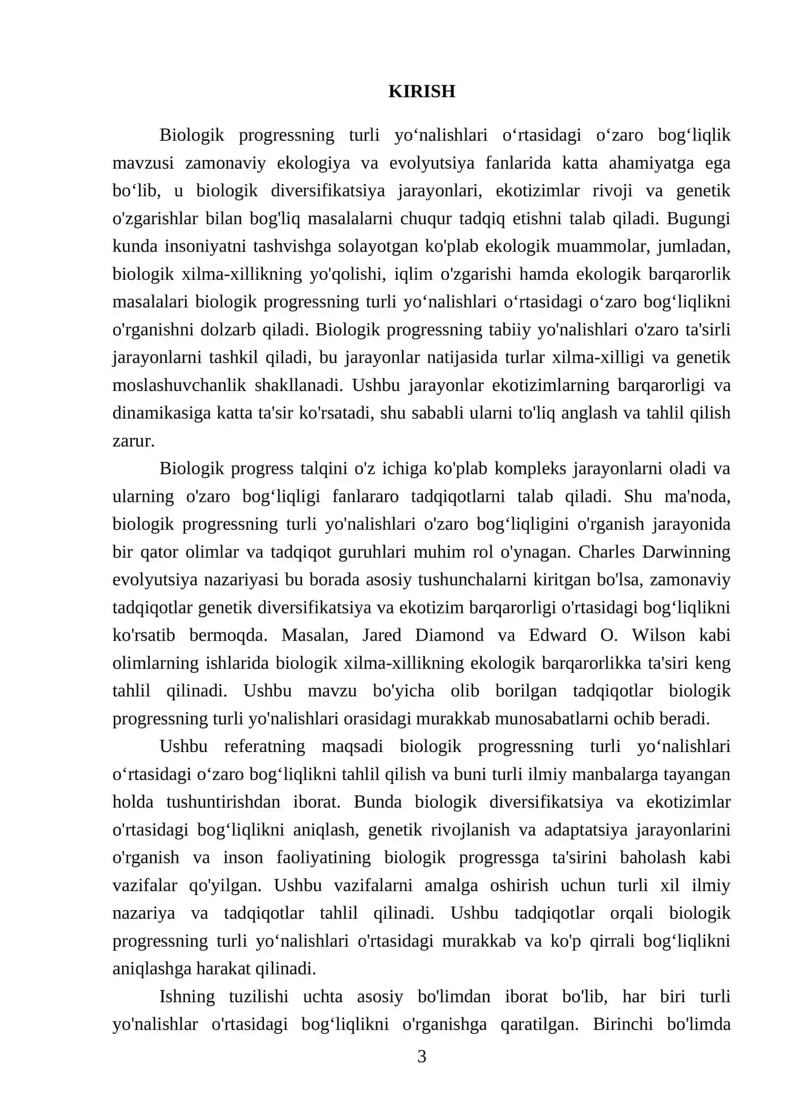 Biologik progressning turli yoʻnalishlari oʻrtasidagi oʻzaro bogʻliqligi 3