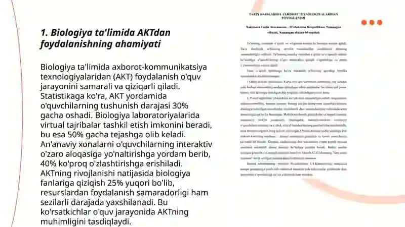 Biologiya darslarida axborot kommunikatsiya texnologiyalaridan foydalanish 3