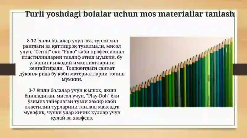 Turli yosh guruhlarda rasm mashg'ulotlarini tashkil qilish (loy va plastilin misolida) 3