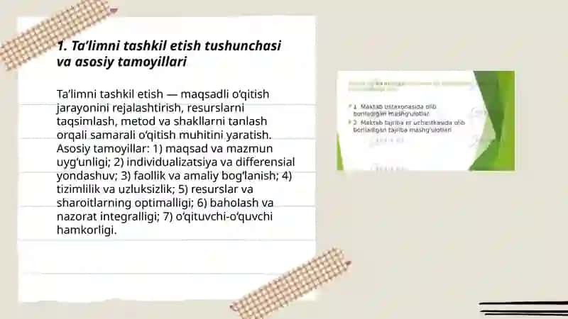 Ta’limni tashkil etish shakllari va turlari 3