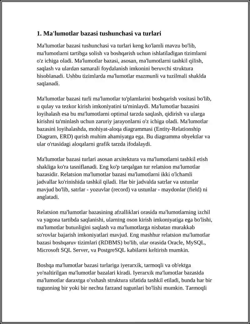 MA'LUMOTLAR BAZASINI LOYIHALASH 3