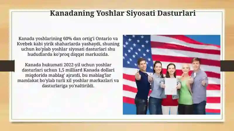 Kanadaning Yoshlar Siyosati Dasturlari 3