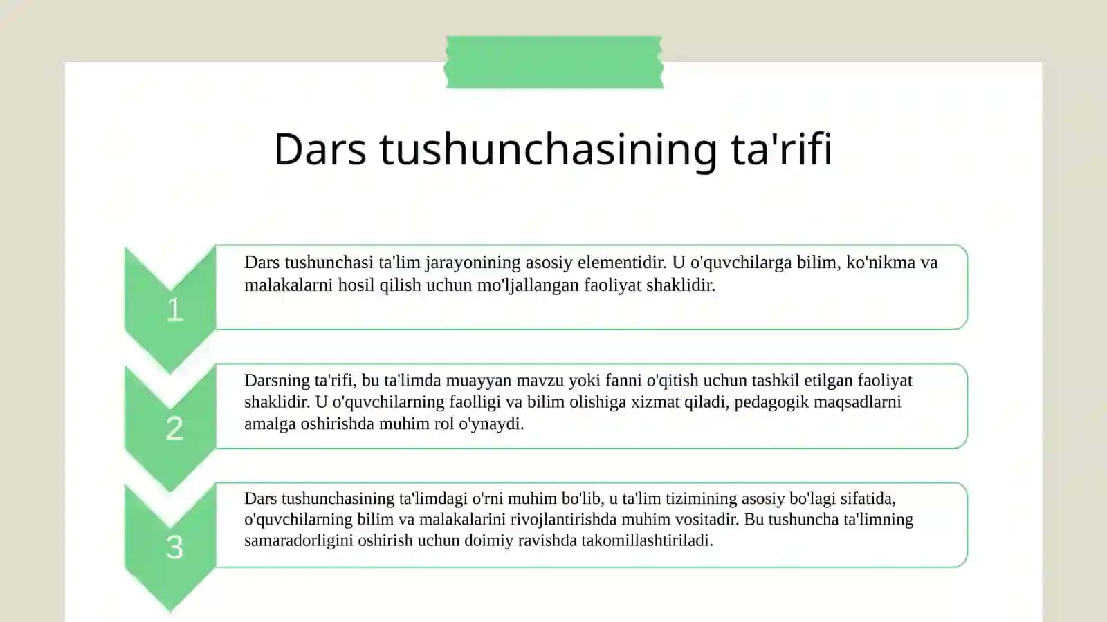 Dars tushunchasi va uning mazmun mohiyati 3